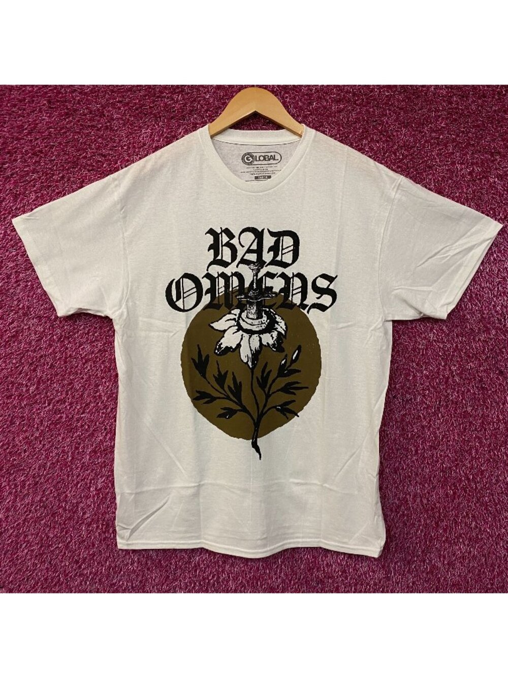 Bad Omens Sword Flower Metal Band Graphic T-Shirt Large